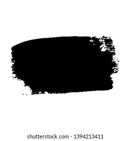 Brush stroke isolated on white background. Black paint brush. Grunge texture stroke line. Art ink dirty design. Border for artistic shape, paintbrush element. Brushstroke graphic Vector illustration