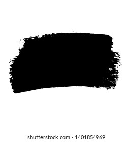 Brush stroke isolated on white background. Black paint brush. Grunge texture stroke line. Art ink dirty design. Border for artistic shape, paintbrush element. Brushstroke graphic Vector illustration