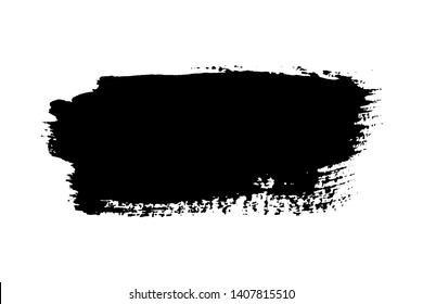 Brush stroke isolated on white background. Black paint brush. Grunge texture stroke line. Art ink dirty design. Border for artistic shape, paintbrush element. Brushstroke graphic Vector illustration