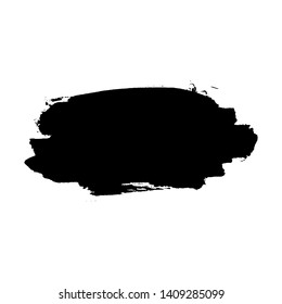 Brush stroke isolated on white background. Black paint brush. Grunge texture stroke line. Art ink dirty design. Border for artistic shape, paintbrush element. Brushstroke graphic Vector illustration