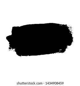 Brush stroke isolated on white background. Black paint brush. Grunge texture stroke line. Art ink dirty design. Border for artistic shape, paintbrush element. Brushstroke graphic Vector illustration