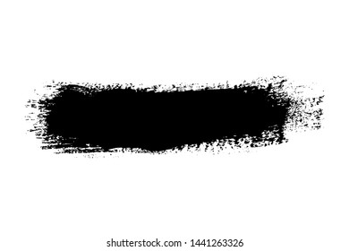 Brush stroke isolated on white background. Black paint brush. Grunge texture stroke line. Art ink dirty design. Border for artistic shape, paintbrush element. Brushstroke graphic Vector illustration