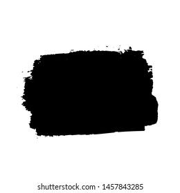 Brush stroke isolated on white background. Black paint brush. Grunge texture stroke line. Art ink dirty design. Border for artistic shape, paintbrush element. Brushstroke graphic Vector illustration