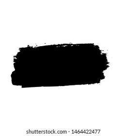 Brush stroke isolated on white background. Black paint brush. Grunge texture stroke line. Art ink design. Border for artistic shape, paintbrush element. Brushstroke graphic Vector illustration