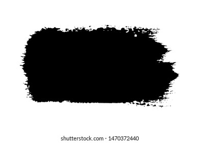 Brush stroke isolated on white background. Black paint brush. Grunge texture stroke line. Art ink dirty design. Border for artistic shape, paintbrush element. Brushstroke graphic Vector illustration