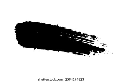 Brush stroke isolated on white background. Black paint brush. Grunge texture stroke line	