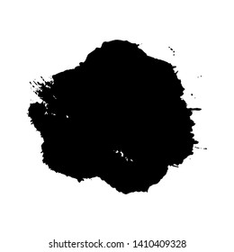 Brush stroke isolated white background. Black smudge paint brush. Grunge texture stroke line. Art ink dirty design. Border artistic shape, paintbrush element. Brushstroke graphic Vector illustration