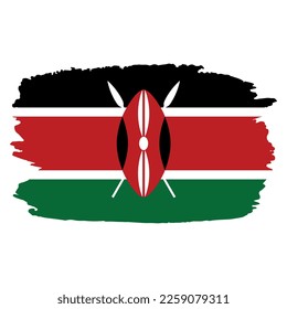 Brush Stroke Kenya flag Vector Illustration