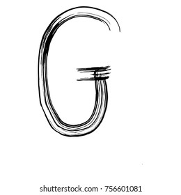Brush stroke letter