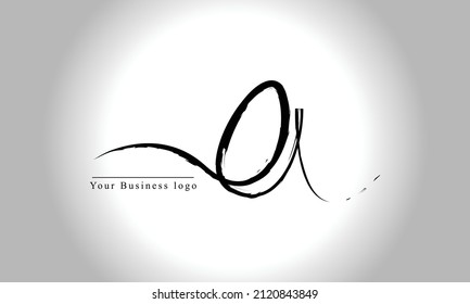 Logo-Design eines Pinselstrichs-Druckbuchstaben Schwarz-Paint Logo Buchstaben Symbol mit elegantem Vektordesign.
