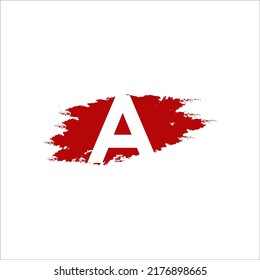 A Brush Stroke Letter Logo Design. Black Paint Logo Letter Icon Design.