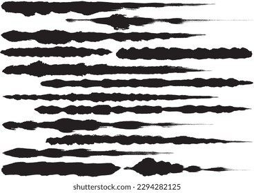 Brush stroke line Brush design parts set