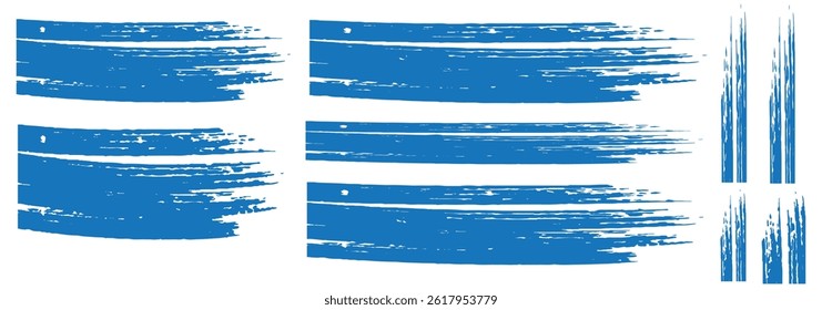 Brush stroke lines of black marker highlighter with ink texture. Vector abstract paint ink stroke lines or underlines on white background