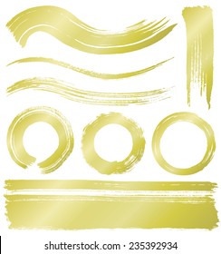 brush stroke lines and circles.