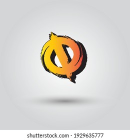 Brush Stroke O Letter Vector hand drawn paint with dry brush Logo Letter O Icon with Elegant Colorful Vector Design.