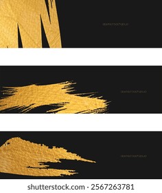 Brush stroke object with Japanese wave pattern vector. Black texture banner in Asian style.