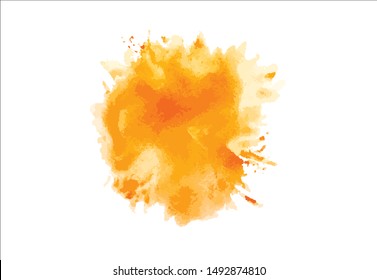 brush stroke orange watercolor background.vector creative illustration.