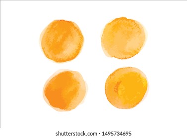 brush stroke orange watercolor background.vector creative illustration