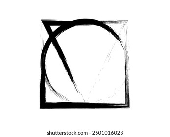 Les Images vectorielles de contour de contour de pinceau définissent des formes géométriques de base. Triangle, cercle, cube