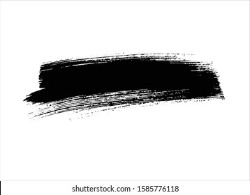 Brush Stroke Paint Background Ink Black Drawn Vector Illustration Texture Design