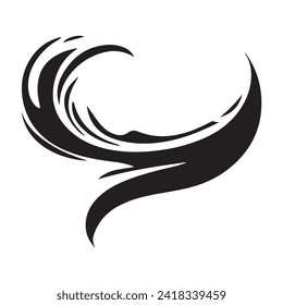 Pinza de pincel pintada de negro sobre un fondo abstracto blanco, ilustración vectorial.