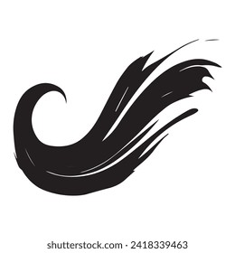 Brush stroke paint black on a white abstract background, vector illustration.