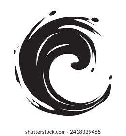 Brush stroke paint black on a white abstract background, vector illustration.