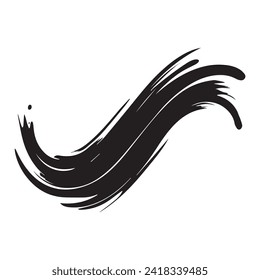 Pinza de pincel pintada de negro sobre un fondo abstracto blanco, ilustración vectorial.
