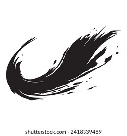 Brush stroke paint black on a white abstract background, vector illustration.