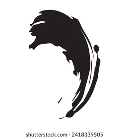Brush stroke paint black on a white abstract background, vector illustration.