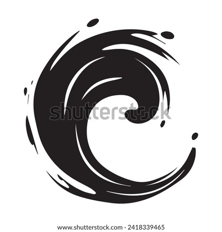 Brush stroke paint black on a white abstract background, vector illustration.