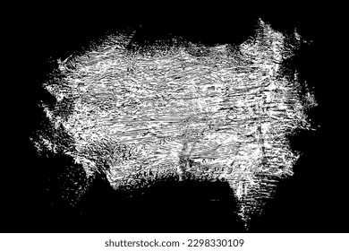 Brush stroke paint texture with grunge white on black background. Abstract vector illustration with ink dry rough distressed artistic creative design element and graphic isolated hand drawn sketch