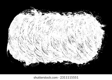 Brush stroke paint texture with grunge white on black background. Abstract vector illustration with ink dry rough distressed artistic creative design element and graphic isolated hand drawn sketch