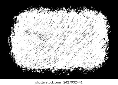 Brush stroke paint texture with grunge white on black background. Abstract vector illustration with ink dry rough distressed artistic creative design element and graphic isolated hand drawn sketch