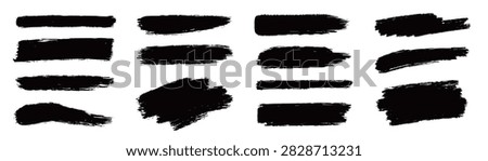 Brush stroke paint vector set. Hand drawn brush stroke paint brushstroke with paintbrush frame texture banner. Ink watercolor distressed grunge calligraphy graffiti background. Vector