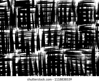 Brush stroke pattern. Vector. Grunge check.