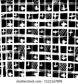 Brush stroke pattern. Vector. Grunge check.