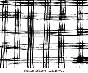 Brush stroke pattern. Vector. Grunge check.