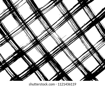 Brush stroke pattern. Vector. Grunge check.