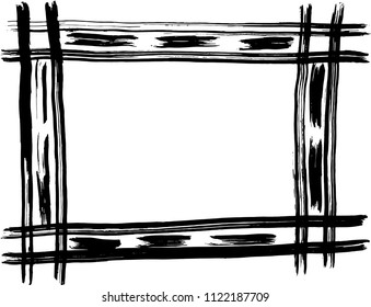 Brush stroke pattern. Vector. Grunge frame.