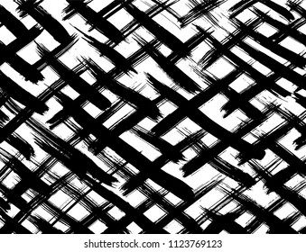 Brush stroke pattern. Vector. Grunge check.