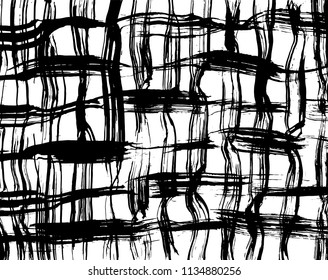 Brush stroke pattern. Vector. Grunge check.