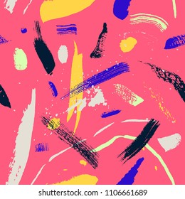 Brush stroke pattern. Vector illustration of colorful brush strokes. Abstract brush strokes. Artistic brush. Fashion print. Suprematism print