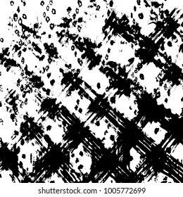 Brush stroke pattern. Watercolor. Grunge check.