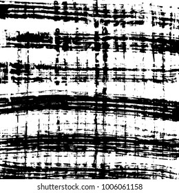 Brush stroke pattern. Watercolor. Grunge check.