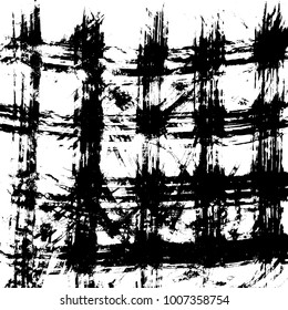 Brush stroke pattern. Watercolor. Grunge check.
