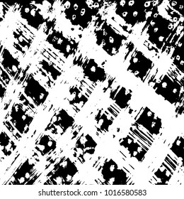 Brush stroke pattern. Watercolor. Grunge check.