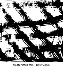 Brush stroke pattern. Watercolor. Grunge check.