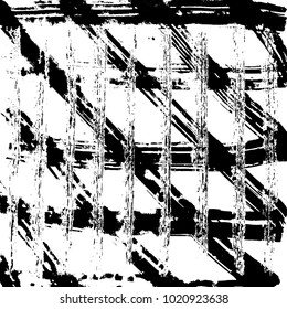 Brush stroke pattern. Watercolor. Grunge check.
