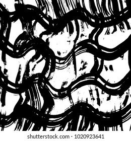 Brush stroke pattern. Watercolor. Grunge check.